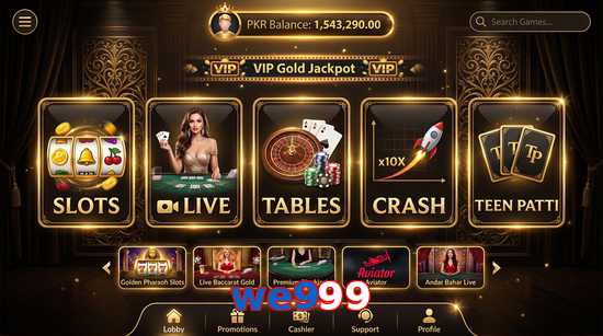 Main screen of We999 casino page for PK players